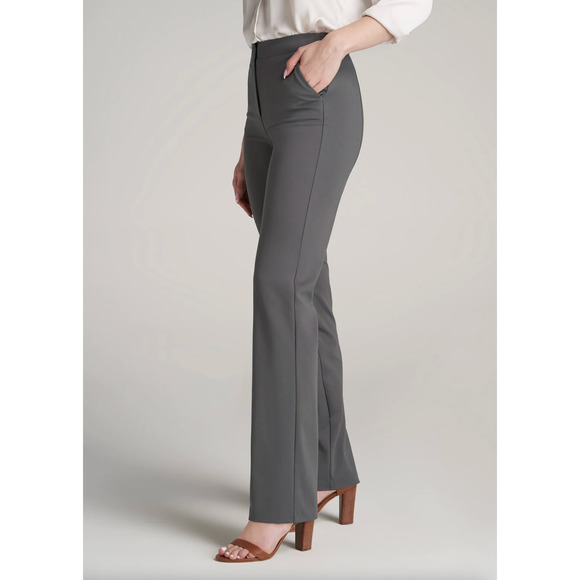 AMERICAN TALL Slim Straight Leg Dress Pants Slate Gray {3Q32} - Picture 4 of 5
